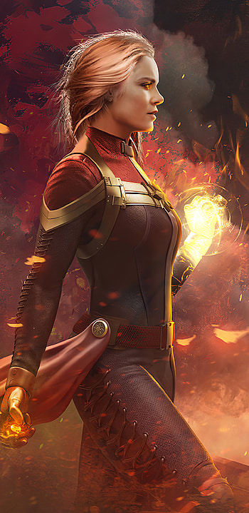 Brie Larson, movie, Captain Marvel HD phone wallpaper