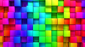 Squares, Rainbow Colors HD wallpaper