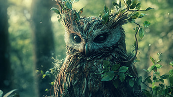 Whimsical Woodland Owl: Fantasy, fantasy, owl, woodland creature, nature, Wildlife HD wallpaper