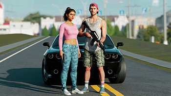 Grand Theft Auto VI Characters and Car, video game, Grand Theft Auto VI HD wallpaper