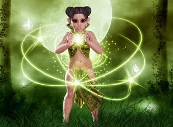 Green Fairy, fairy, abstract, fantasy, light, green HD wallpaper