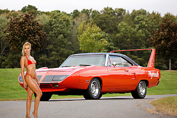 Bikini Model ~ Cherry Kiss, bikini, model, blonde, car HD wallpaper