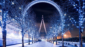 London Eye, Winter , Snowy cityscape, Cold weather HD wallpaper