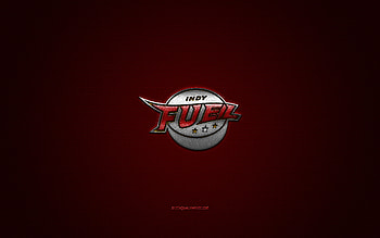 Indy Fuel, American hockey club, ECHL, red logo, red carbon fiber background, East Coast Hockey League, hockey, Indiana, USA, Indy Fuel logo HD wallpaper