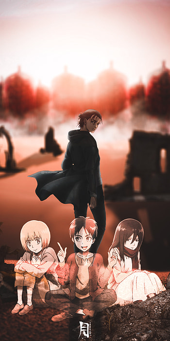 EreMikaArmin, aot, eren, mikasa, shingekinokyojin, armin, attackontitan HD phone wallpaper