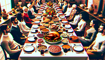 Festive Thanksgiving Feast, thanksgiving dinner, Thanksgiving, meal, feast, Family HD wallpaper