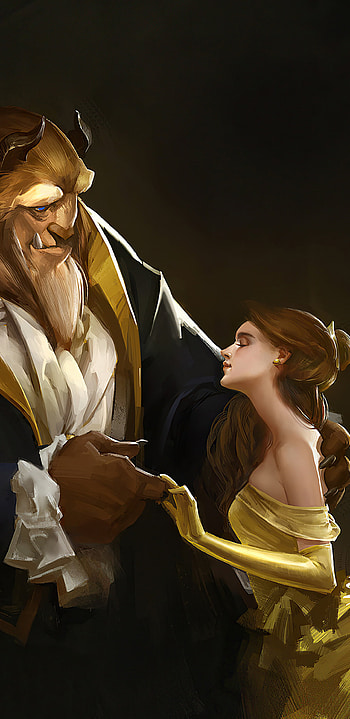 Artwork, Beauty and the Beast HD phone wallpaper