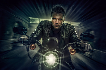 Harley Davidson Bike Night Rider, harley-davidson, bikes, artist, digital-art, artwork, behance HD wallpaper