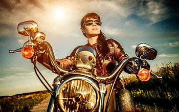 Harley Rider, girl, rider, harley davidson, motorbike HD wallpaper