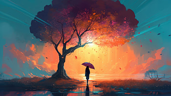 Walking Towards Tree , tree, artist, artwork, digital-art HD wallpaper