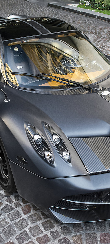 Black Pagani Huayra, vehicle HD phone wallpaper