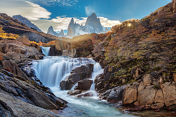 Patagonia Waterfall, Argentina, argentina, waterfall, nature, mountains HD wallpaper