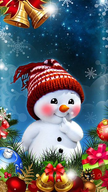 Baby Snowman, bell, gift, artistic, snowman HD phone wallpaper