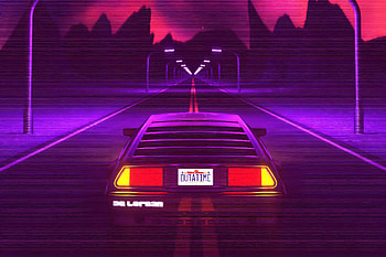 Delorean Synthwave , cars, synthwave, artist, artwork, digital-art HD wallpaper