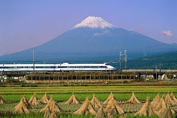 Bullet Train, Mount Fuji backdrop, Japan's pride, Scenic travel HD wallpaper