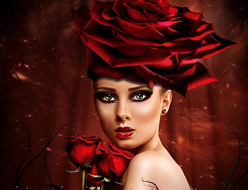 Rose girl, rose, style, girl, make up HD wallpaper
