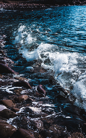 Nature, Stones, Waves, Shore, Bank, Spray HD phone wallpaper