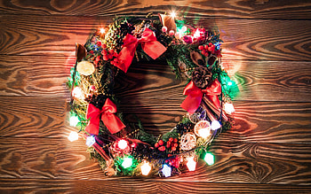 Holiday wreaths, Christmas theme, Festive decorations, Joyful festivities HD wallpaper