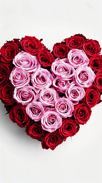 Valentine's Heart: A Beautiful of Love and Roses, rose, heart, flower, Romantic HD phone wallpaper