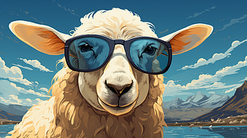Hipster Sheep with Sunglasses, sunglasses, AI Art, Animal, sheep HD wallpaper