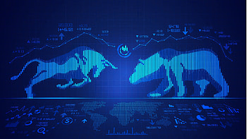 Quad — Crypto & Stock Market: Bull vs Bear Tech, Stock Market, Cryptocurrency, Technology HD wallpaper