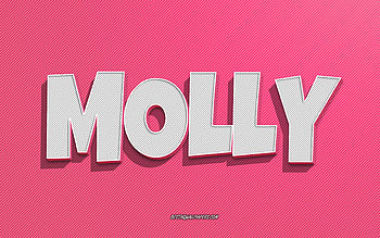 Molly, pink lines background, with names, Molly name, female names, Molly greeting card, line art, with Molly name HD wallpaper