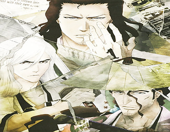 Coyote Starrk, Shunsui kyoraku, Jushiro Ukitake, jushiro, bleach, kyoraku, anime, starrk, ukitake, shunsui, coyote HD wallpaper