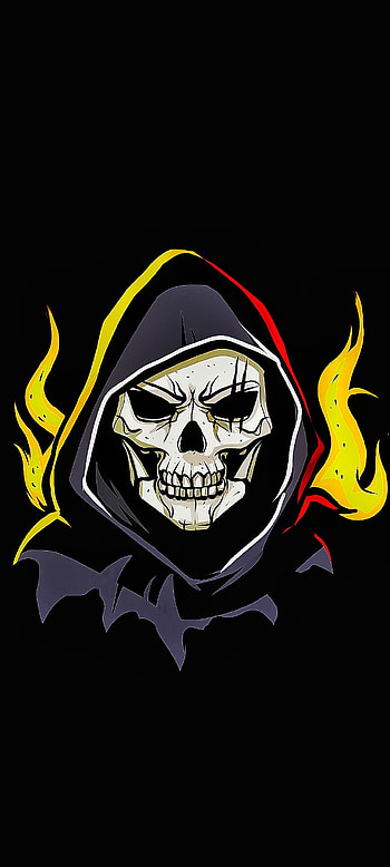 Ghost on fire, jaw, art HD phone wallpaper