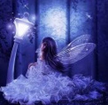 Forest Fairy, artwork, light, trees, dragonfly, lantern HD wallpaper
