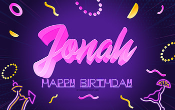 Happy Birtay Jonah, , Purple Party Background, Jonah, creative art, Happy Jonah birtay, Jonah name, Jonah Birtay, Birtay Party Background HD wallpaper