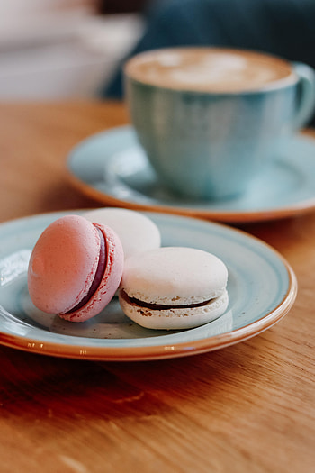 Food, Desert, Cookies, Coffee, Cup, Macaroons, Makaroons HD phone wallpaper
