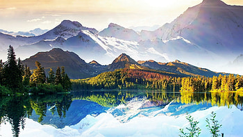 Georgia nature, Enchanting forests, Snow-capped mountains, Tranquil lakes HD wallpaper
