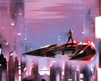 Batman Beyond On Batpod, batman, superheroes, digital-art, artwork, artstation HD wallpaper