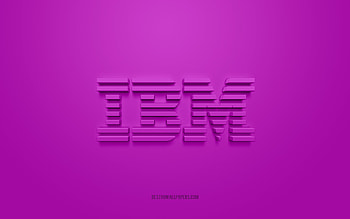 IBM logo, purple background, IBM purple logo, IBM 3D logo, IBM 3D emblem, IBM, creative art HD wallpaper