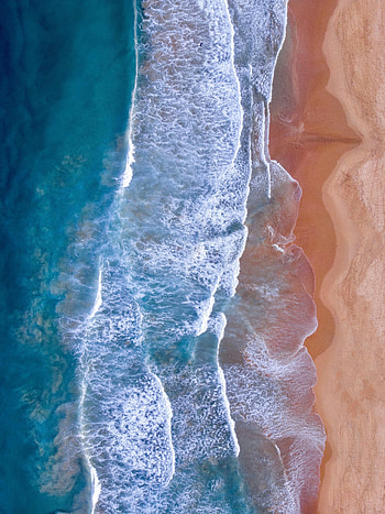 Nature, Sea, Waves, Beach, View From Above HD phone wallpaper