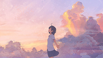 Life is beautiful, anime girl in school dress, art HD wallpaper