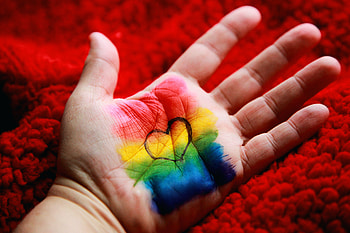 Love, Rainbow, Hand, Multicolored, Motley, Paint, Heart HD wallpaper