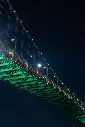 Cities, Architecture, Bridge, Construction, Design, Backlight, Illumination, Metal, Metallic HD phone wallpaper