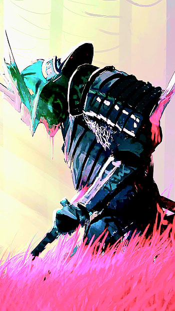 Samurai, electric blue, magenta HD phone wallpaper