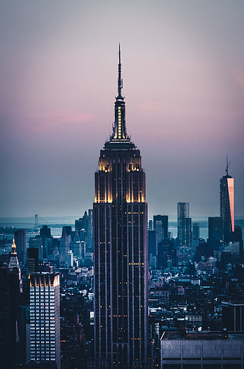 Empire state building, dawn, cityscape HD phone wallpaper