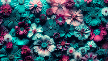Pressed Flowers: Vibrant Ultra, pressed flowers, flower, floral pattern, vibrant colors, nature HD wallpaper