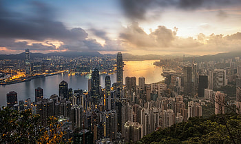 City Skylines, Hong Kong, Day and night, Urban panorama HD wallpaper