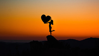 Love Heart Sunset HD wallpaper