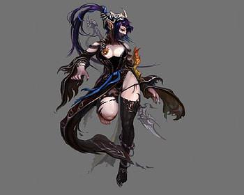 Demon Warrior, sword, claws, rip clothing, demon, female HD wallpaper