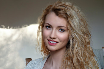 Unknown Model, model, blonde, curly hair, smile, , cute, beautiful, woman, Gorgeous HD wallpaper