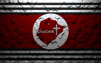 Flag of Caucaia, honeycomb art, Caucaia hexagons flag, Caucaia, 3d hexagons art, Caucaia flag HD wallpaper