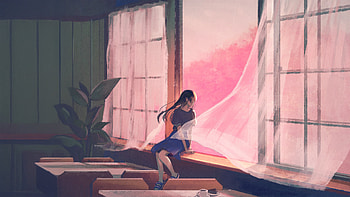 Wind Kissed Beauty Girl In Natures Embrace, artist, artwork, art, digital-art, anime, pixiv HD wallpaper