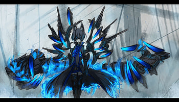 Nanako Shirogane Usagi, Girl, Claws, Cant think of a fourth, Black, Fire, Blue HD wallpaper