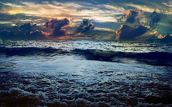 Landscape, Sunset, Sea HD wallpaper