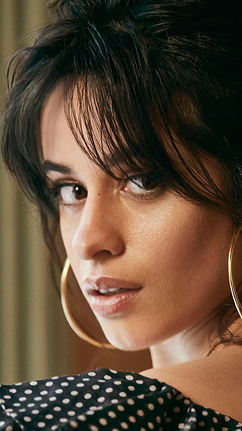 Pretty Camila Cabello, brown eyes, close-up, face, black hair, latina, singer, music, Camila Cabello HD phone wallpaper